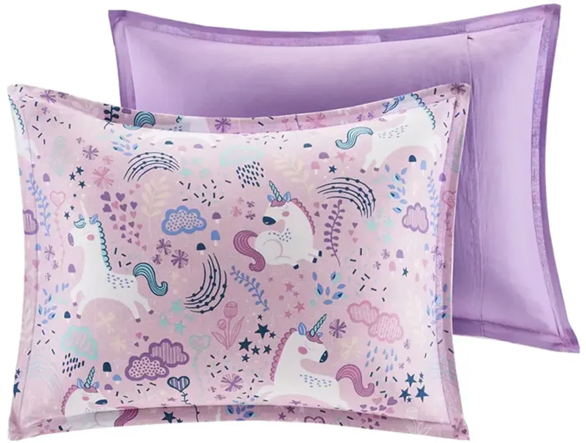 Gracie Mills Glenda Magical Unicorn Dreams Cotton Comforter Set