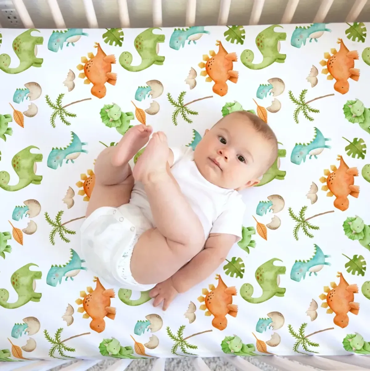 Super Soft Fitted Crib Sheet - Dino