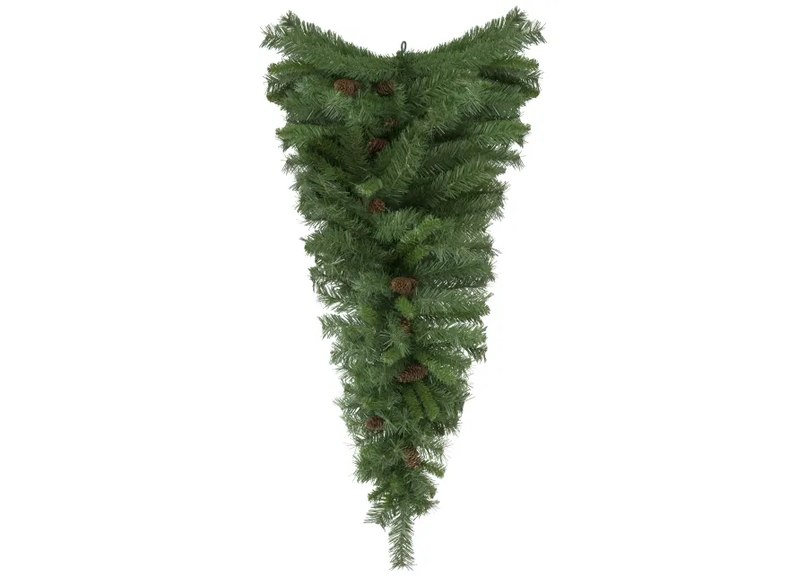 42" Black River Pine Artificial Christmas Teardrop Swag with Pine Cones  Unlit