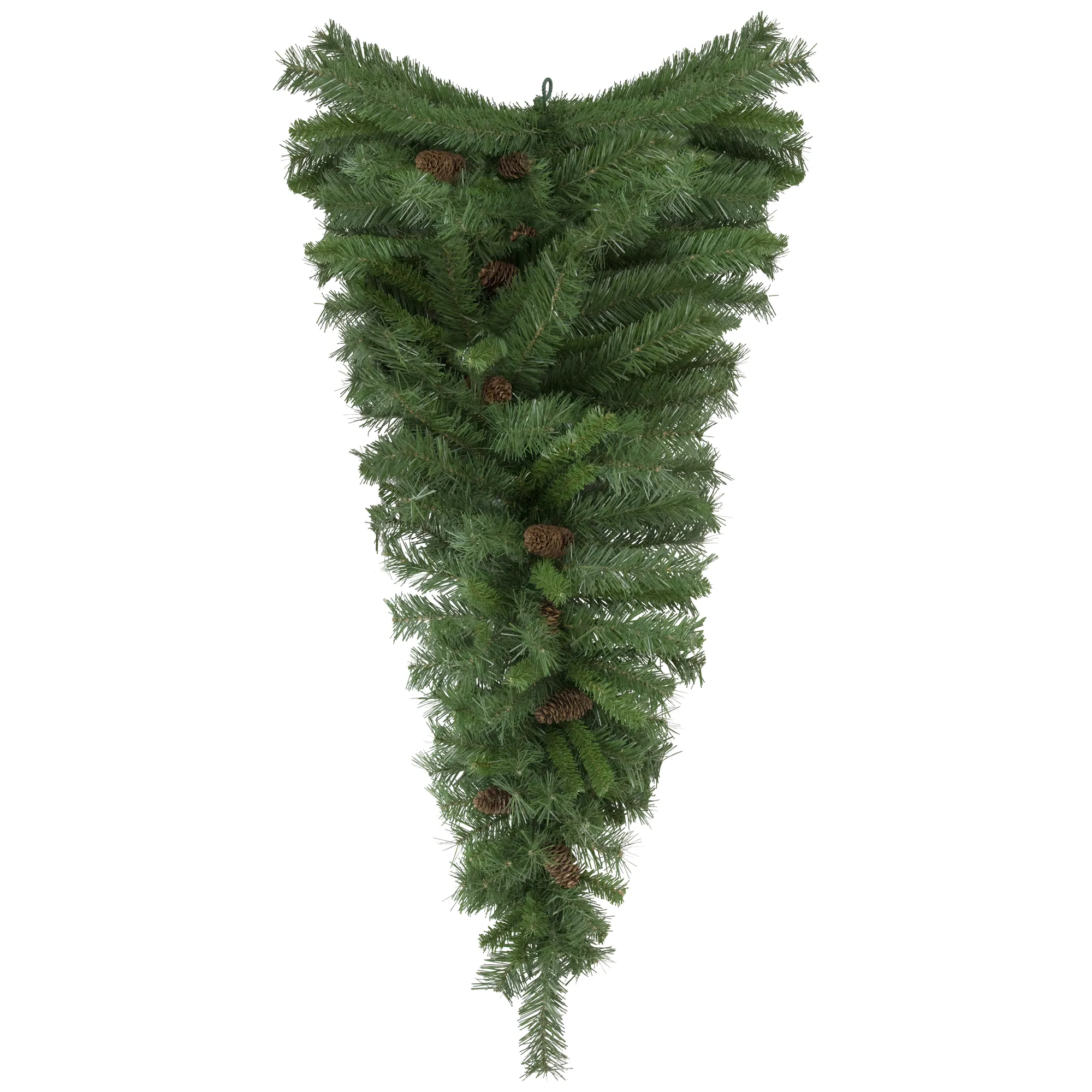 42" Black River Pine Artificial Christmas Teardrop Swag with Pine Cones  Unlit