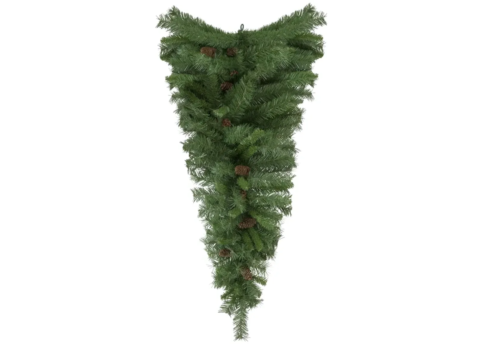 42" Black River Pine Artificial Christmas Teardrop Swag with Pine Cones  Unlit