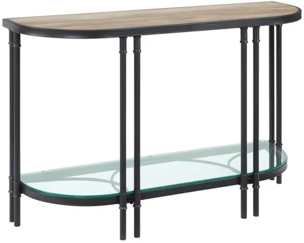 Ley 47 Inch Wood Sideboard Console Sofa Table, Industrial Design, Oak-Benzara