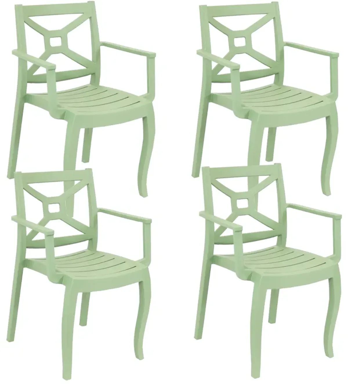 Sunnydaze Tristana Plastic Stackable Patio Armchair