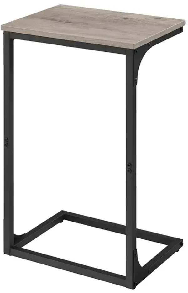 Sofa Side Table with C-Shaped Metal Frame Design