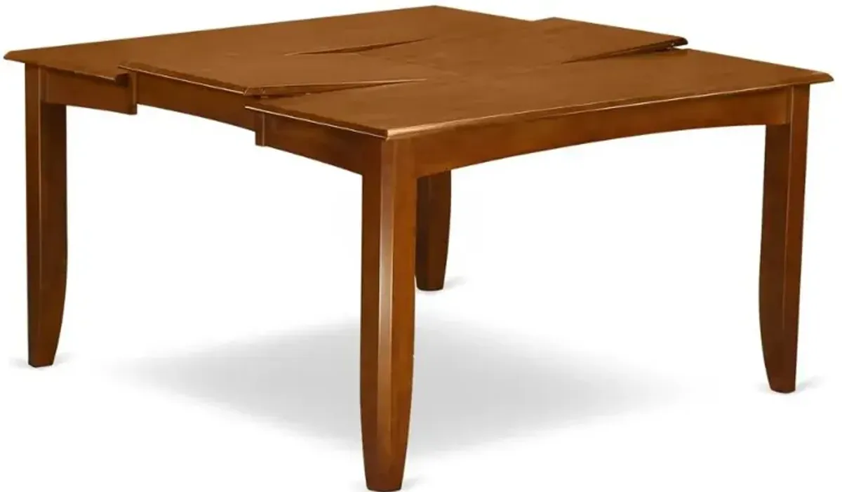 Parfait    Square  Table  with  18"Butterfly  Leaf  -  Saddle  Brown  Finish