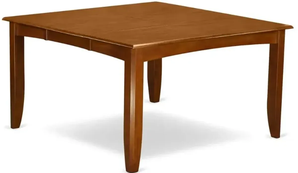 Parfait    Square  Table  with  18"Butterfly  Leaf  -  Saddle  Brown  Finish