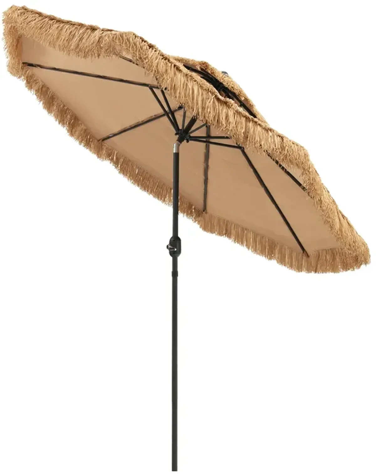 9-Foot Thatched Tiki Umbrella with 8 Sturdy Ribs for Backyard and Patio