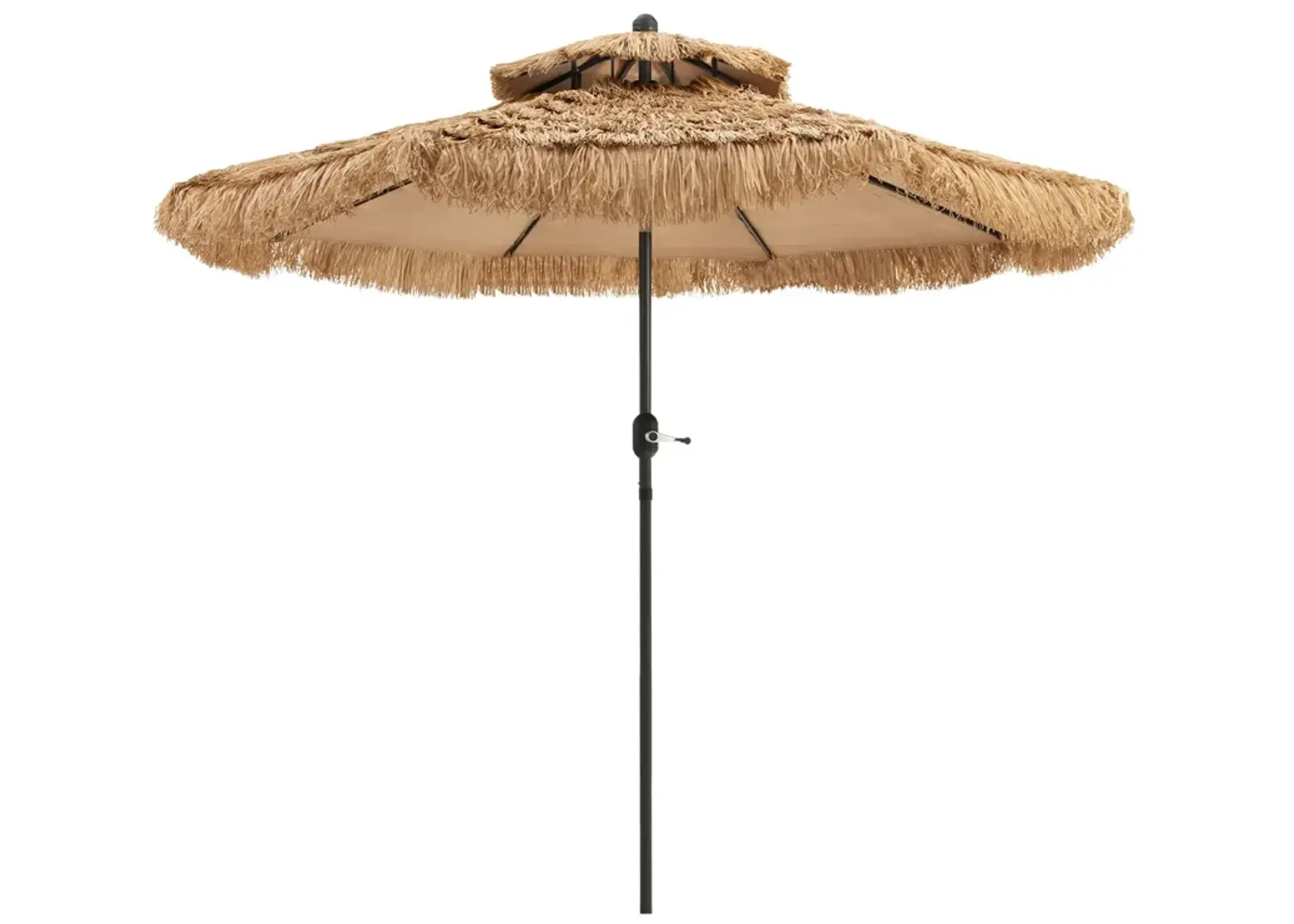 9-Foot Thatched Tiki Umbrella with 8 Sturdy Ribs for Backyard and Patio