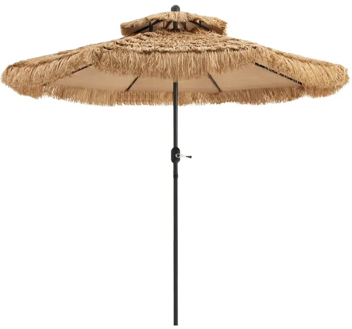 9-Foot Thatched Tiki Umbrella with 8 Sturdy Ribs for Backyard and Patio