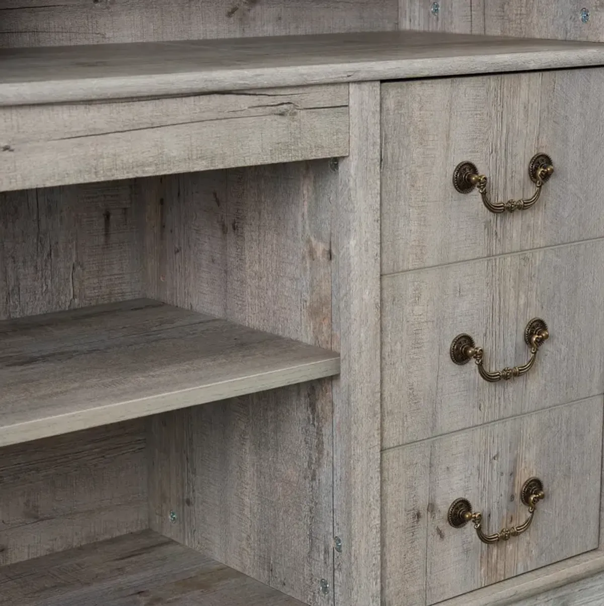 Streamdale Farmhouse Rustic TV Stand, 65" TV, Open/Closed Storage