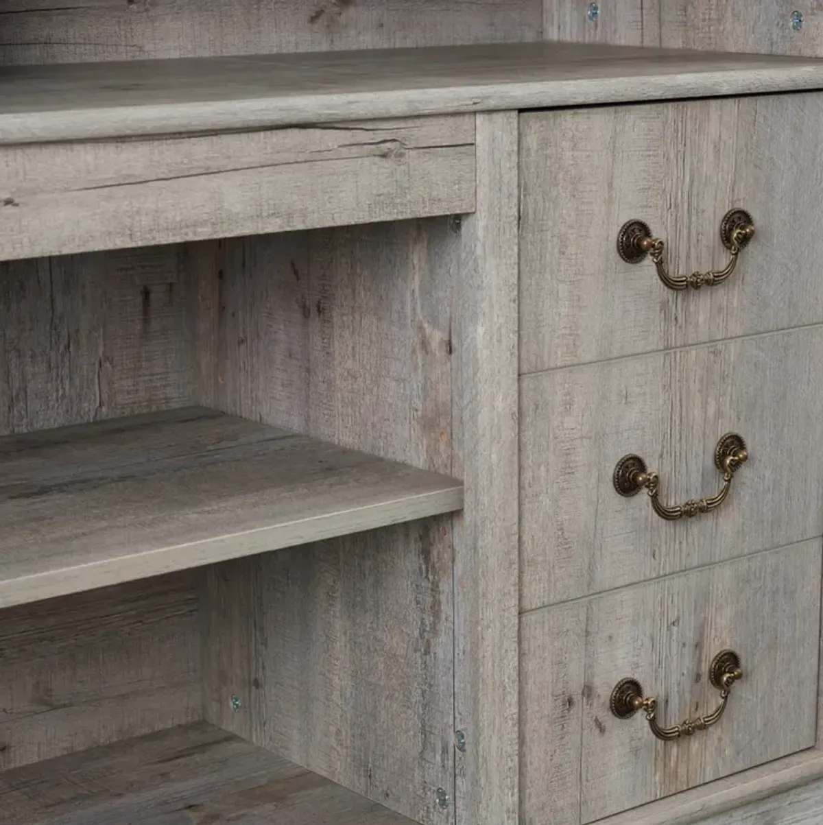Streamdale Farmhouse Rustic TV Stand, 65" TV, Open/Closed Storage