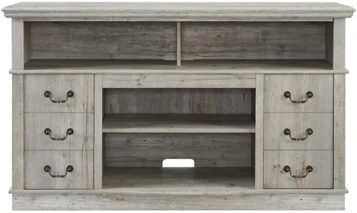 Streamdale Farmhouse Rustic TV Stand, 65" TV, Open/Closed Storage
