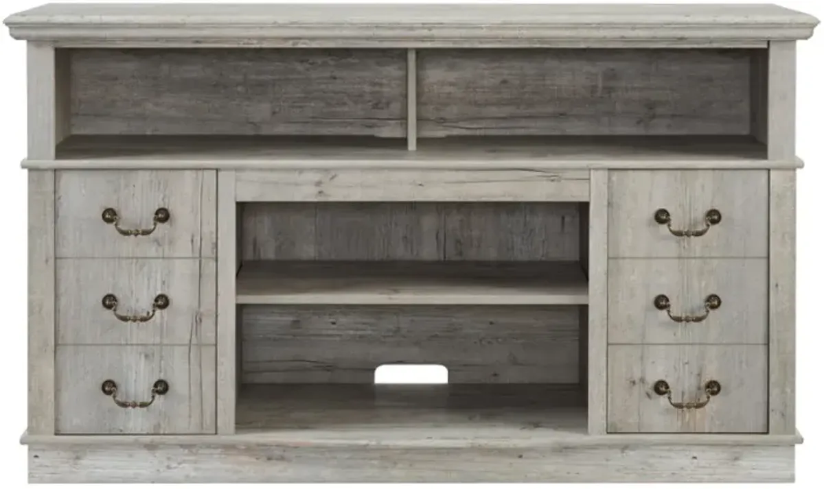 Farmhouse Rustic TV Stand, 65" TV, Open/Closed Storage