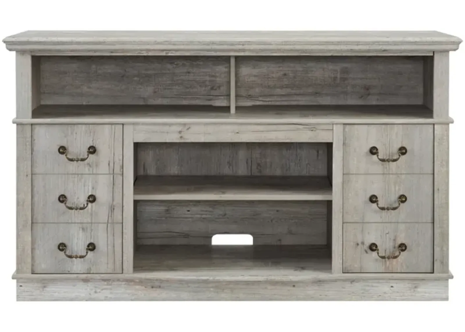 Farmhouse Rustic TV Stand, 65" TV, Open/Closed Storage