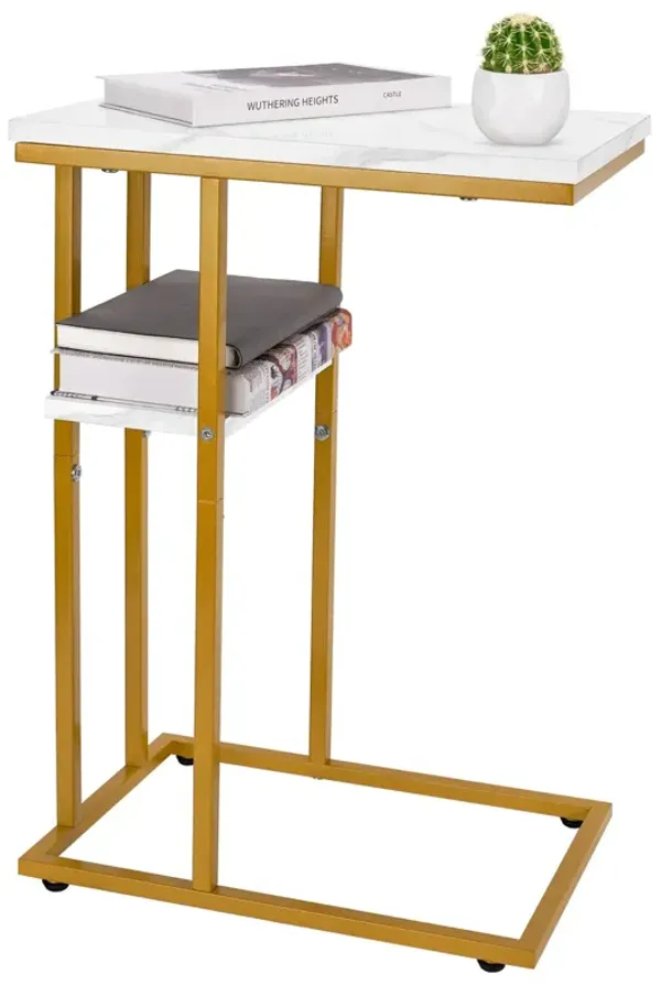 Yoobure C Table End Table Set of 2, Side Tables Living Room, C Shaped Side Table, Couch Tables That Slide Under Couch Table with