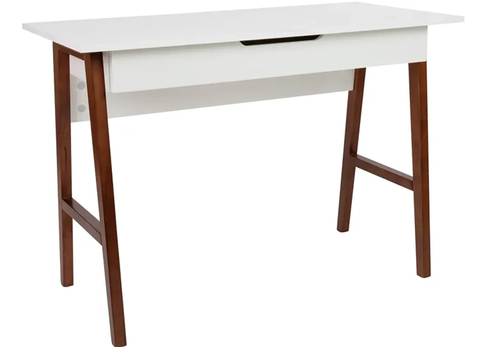 Flash Furniture Darla Computer Desk - White Home Office Desk with Storage Drawer - 42" Long Writing Desk for Bedroom