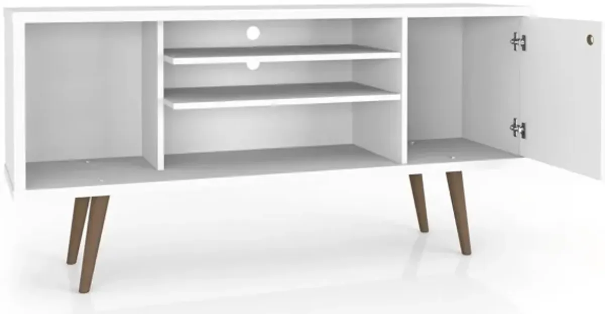 Liberty Medium TV Stand in White and Brown Pattern
