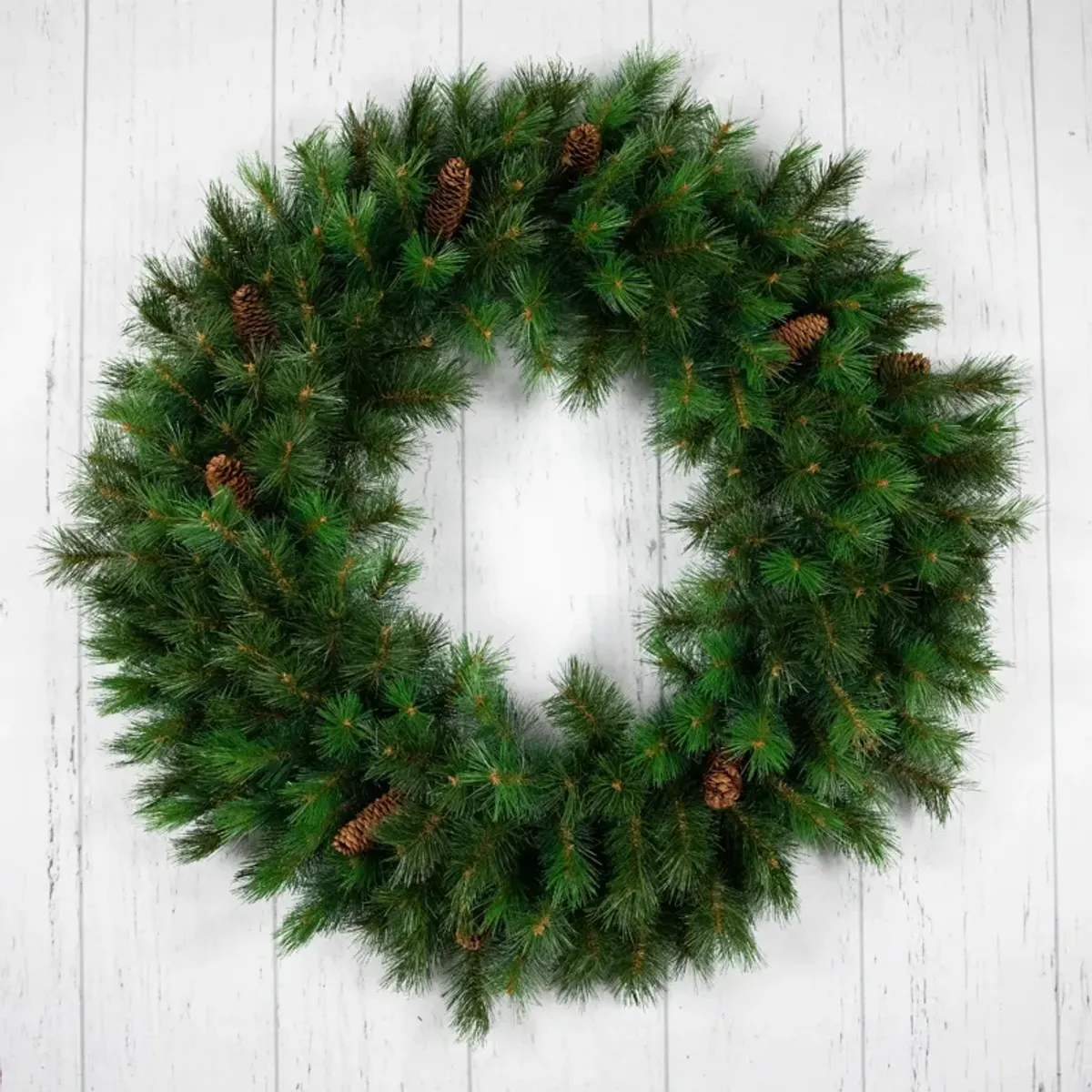 Green Royal Oregon Pine Artificial Christmas Wreath with Pinecones  48-Inch  Unlit