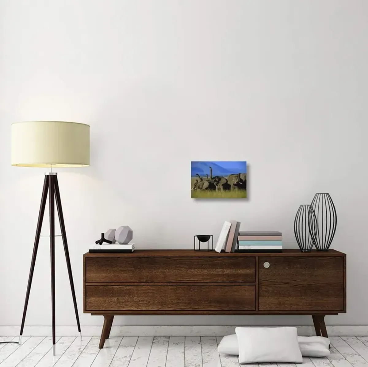 African Elephant herd sniffing the air, Kenya-Canvas Art-18x12
