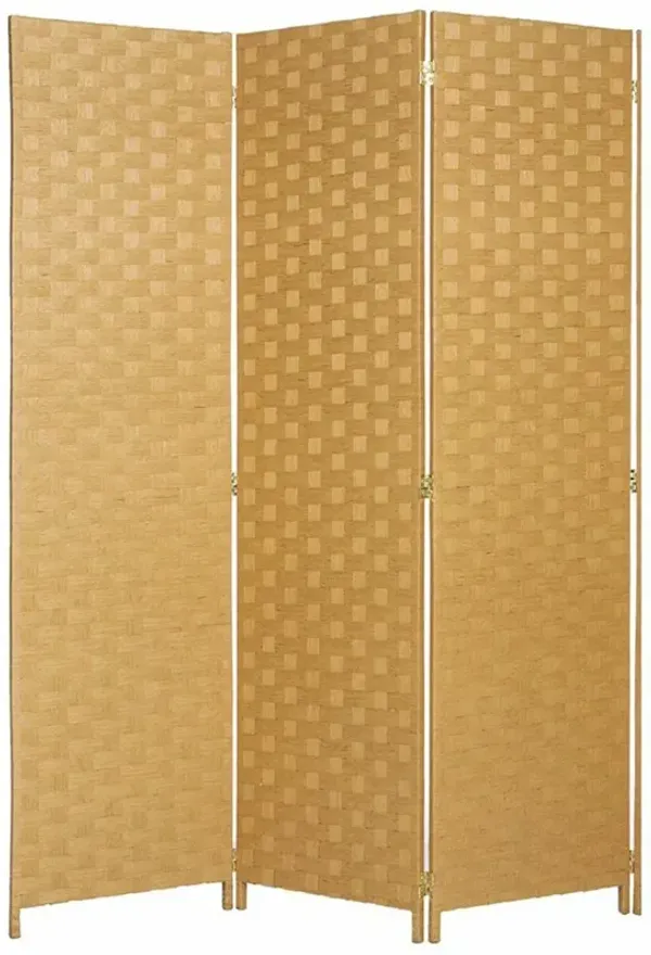 Legacy Decor 8 Panel Bamboo Woven Panel Room Divider, Privacy Partition Screen Ivory Color