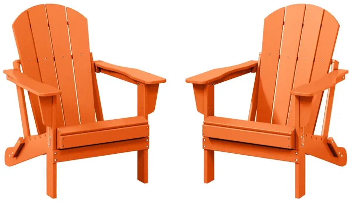 WestinTrends Westintrends 2 piece set outdoor folding Poly Adirondack chair