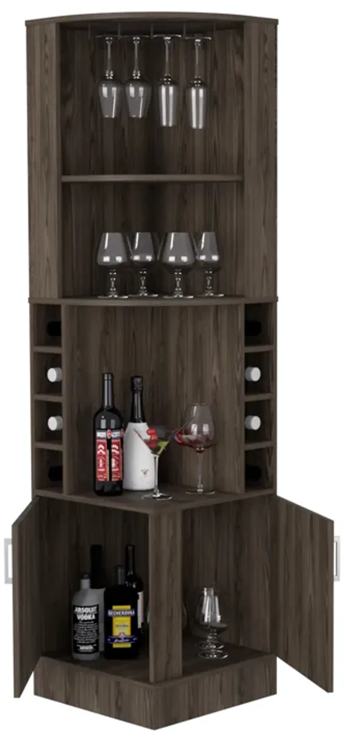 Bar Cabinet Papprika, Living Room, Dark Walnut