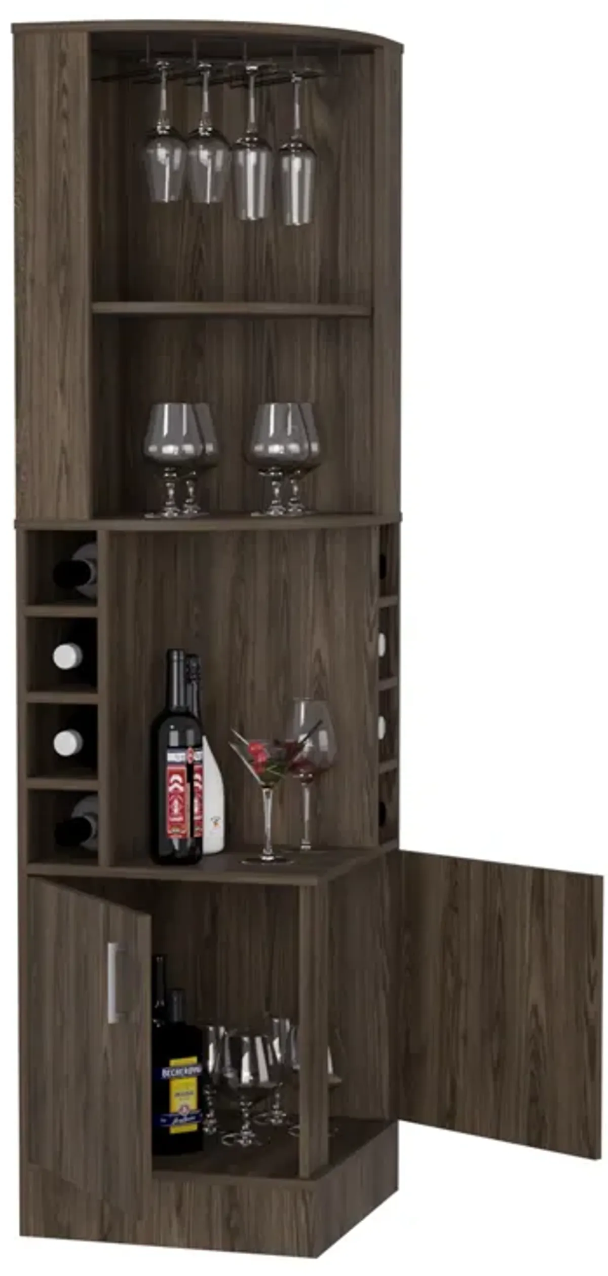 Bar Cabinet Papprika, Living Room, Dark Walnut