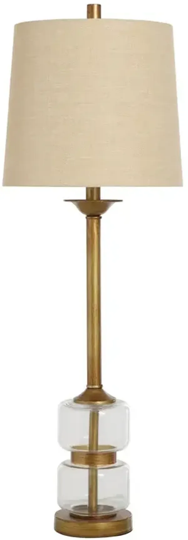 Glass & Antique Brass Lamp