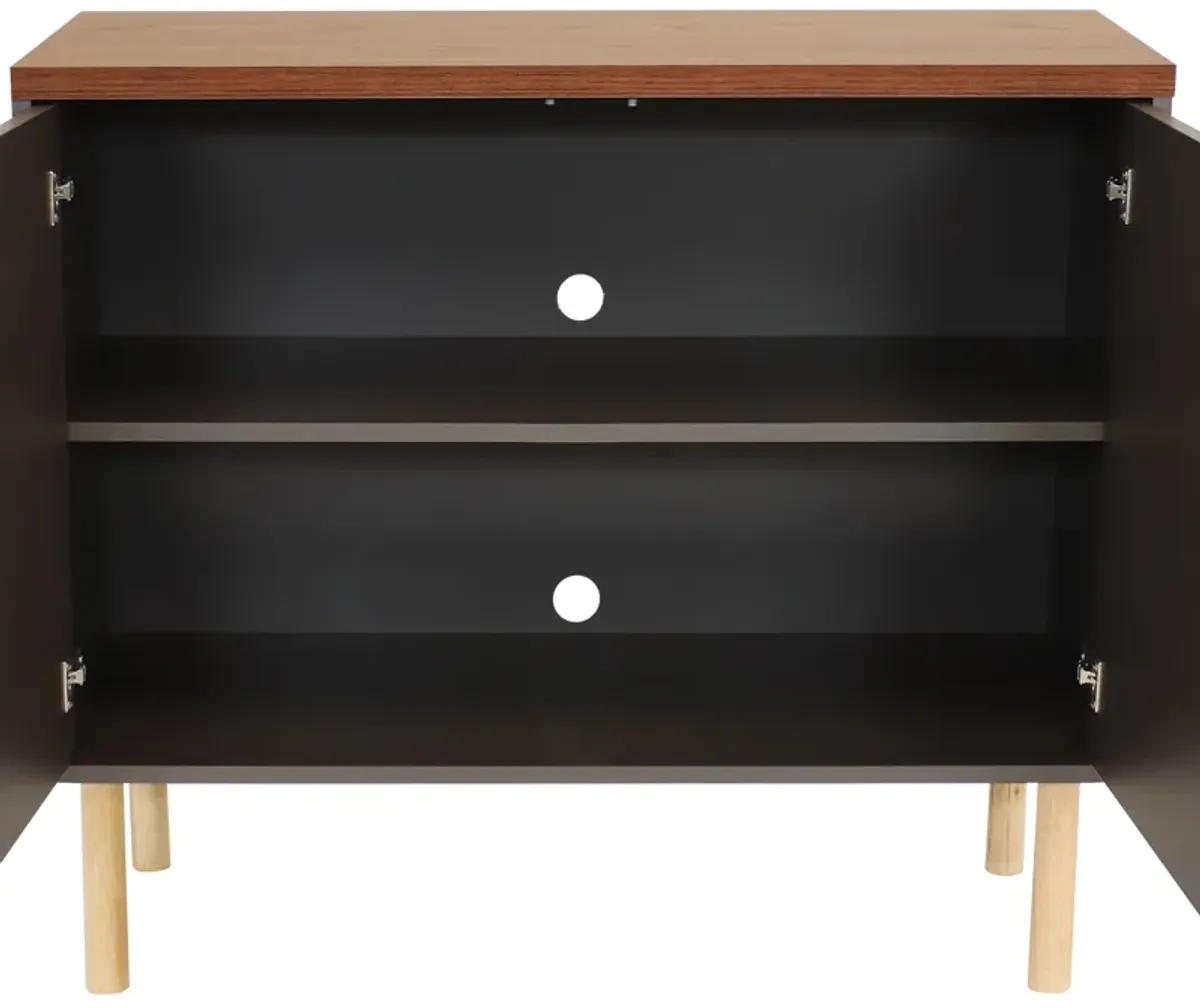 Sunnydaze Mid-Century Modern 2-Door Accent Buffet Cabinet