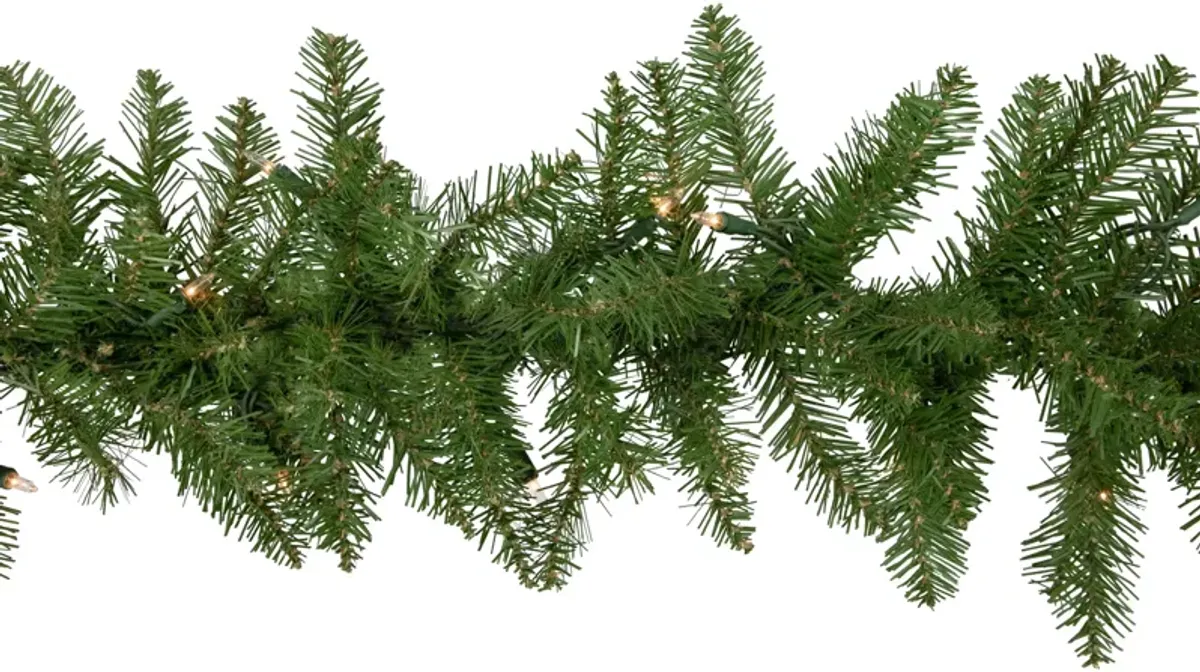 9' x 10" Pre-Lit Rockwood Pine Artificial Christmas Garland  Clear Lights