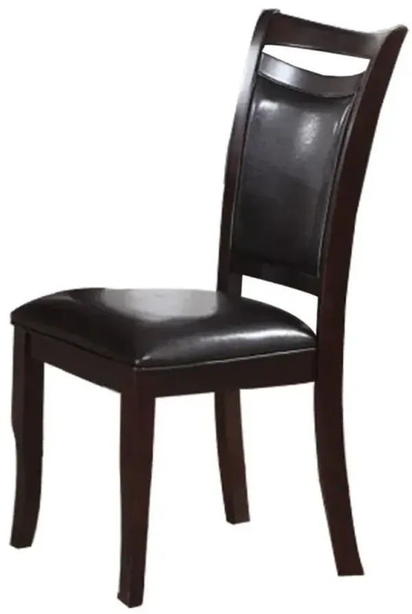 Streamdale Mid-Century Modern Wood Finish Side Chairs with Faux Leather Seats