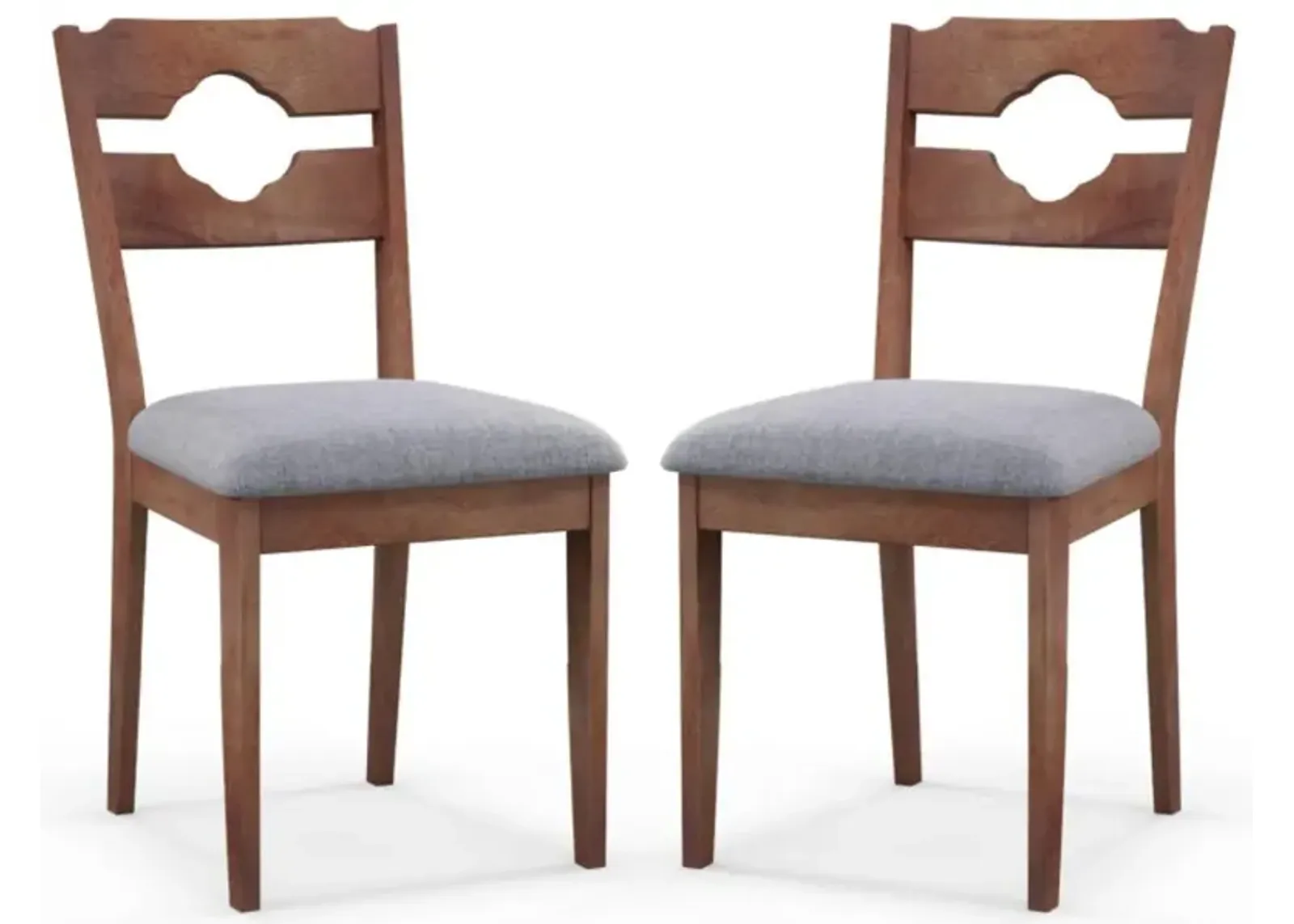 Hivvago Dining Chair Set of 2 Fabric Upholstered Kitchen Chairs with Padded Seat and High Back