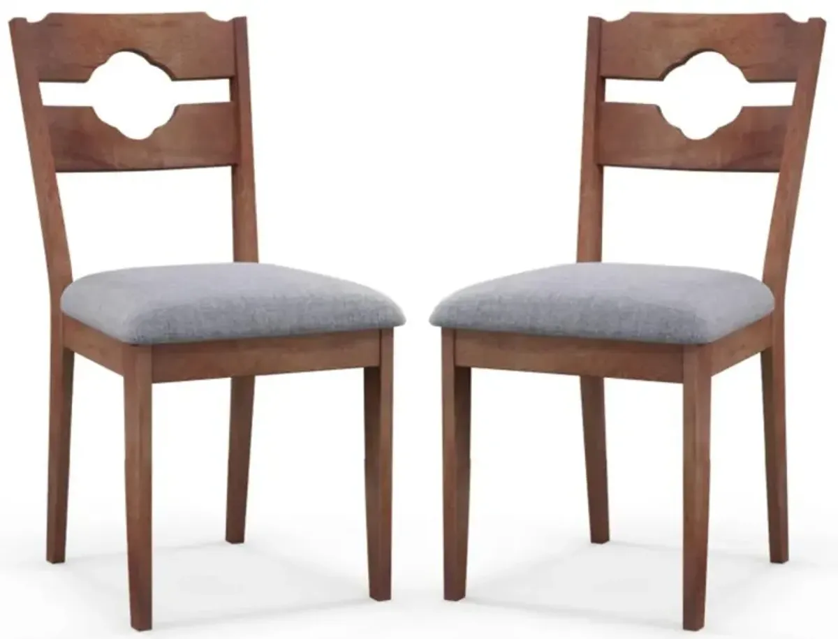 Hivvago Dining Chair Set of 2 Fabric Upholstered Kitchen Chairs with Padded Seat and High Back