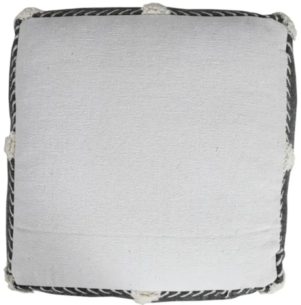 18" Black 100% Cotton Ottoman