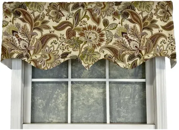 Valdosta Regal Style 3" Rod Pocket Valance 50" x 17" Vintage by RLF Home