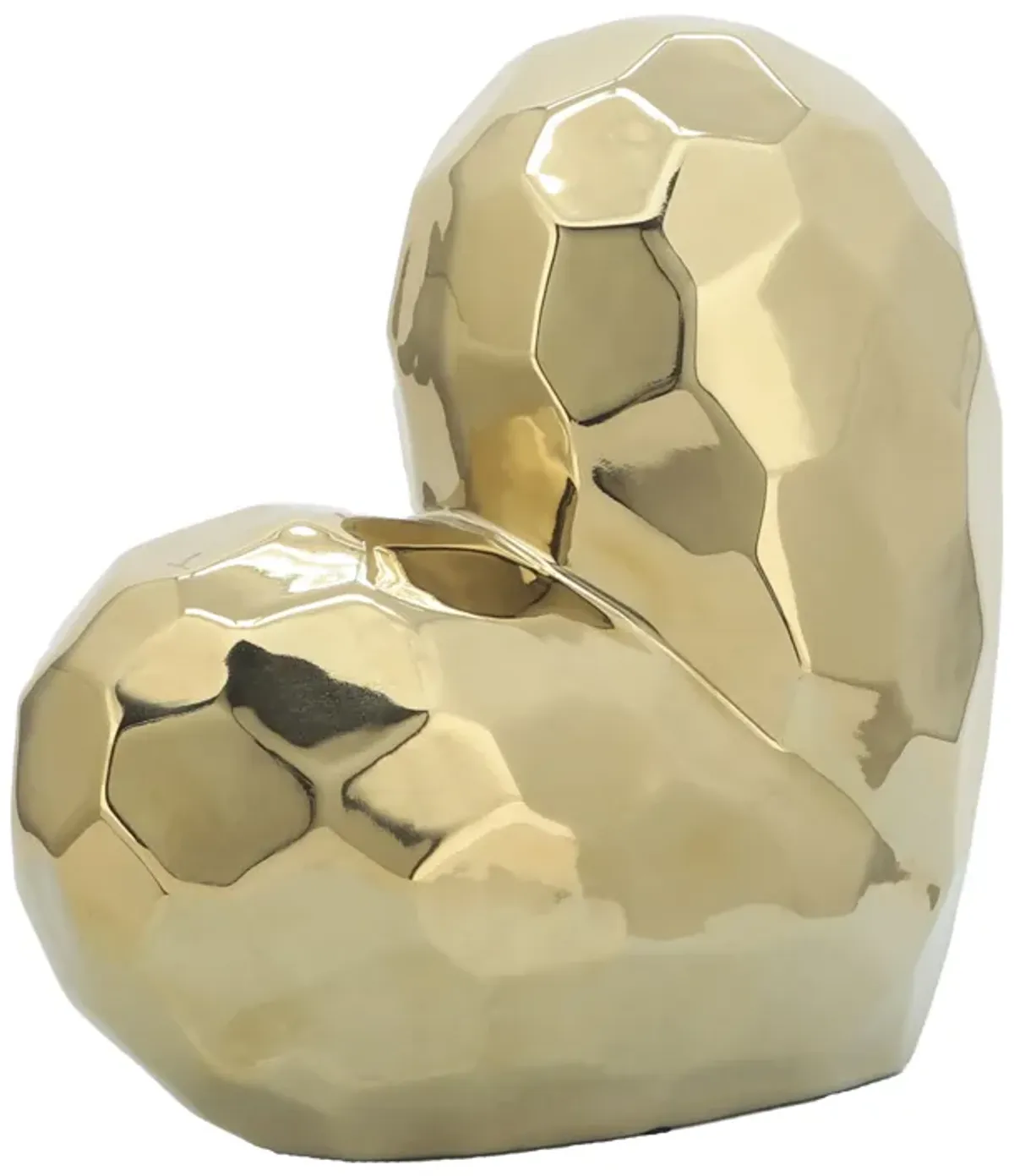 Gold Ceramic Heart Sculpture