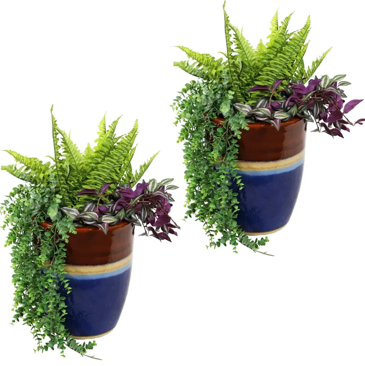 Sunnydaze Captivating Vista Ceramic Planter - 11.5" - Set of 2