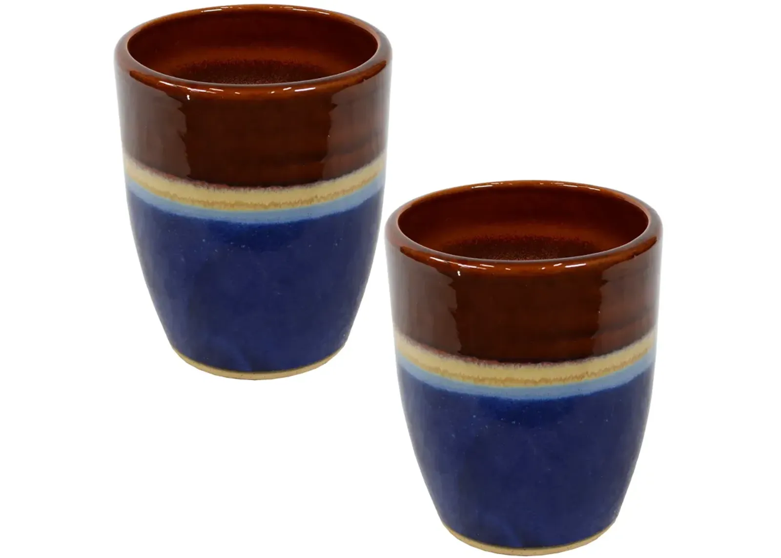 Sunnydaze Captivating Vista Ceramic Planter - 11.5" - Set of 2