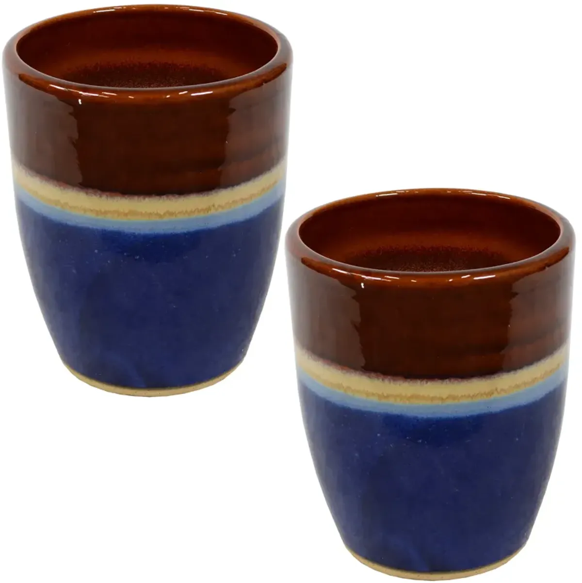 Sunnydaze Captivating Vista Ceramic Planter - 11.5" - Set of 2