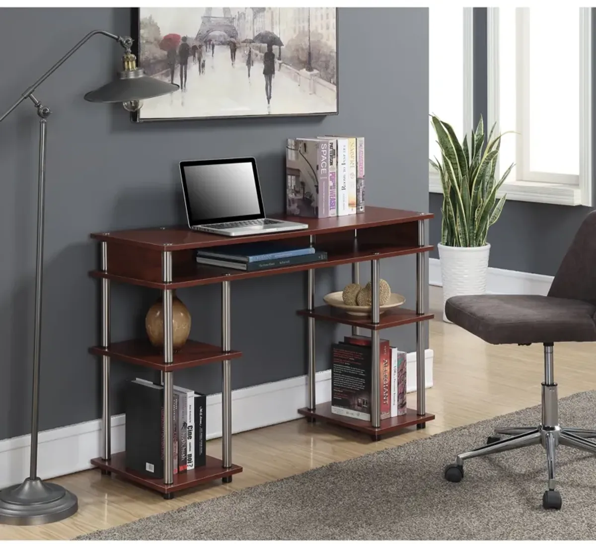 Convenience Concepts Designs2Go No Tools Student Desk with Shelves