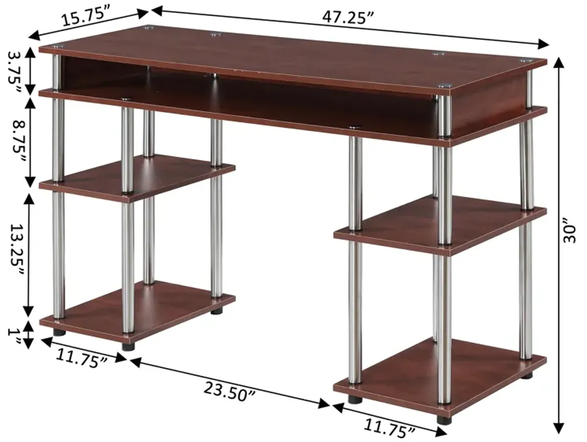 Convenience Concepts Designs2Go No Tools Student Desk with Shelves