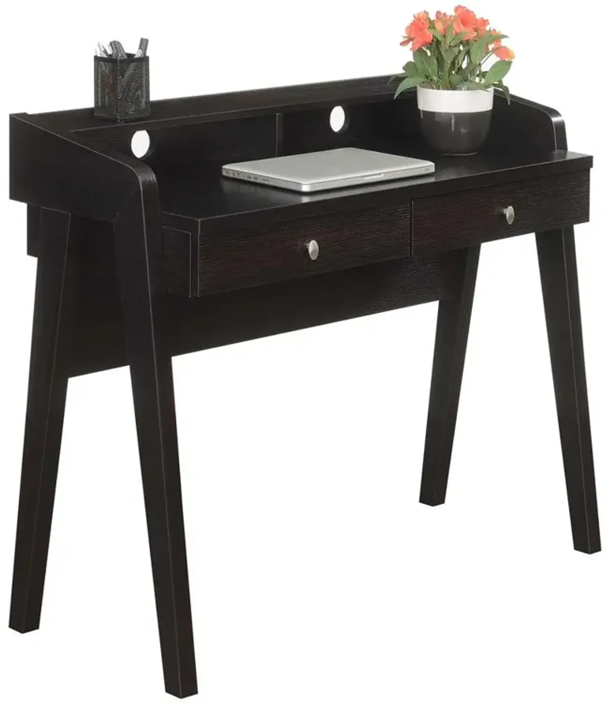 Convenience Concepts Newport Deluxe 2 Drawer Desk with Shelf, Espresso