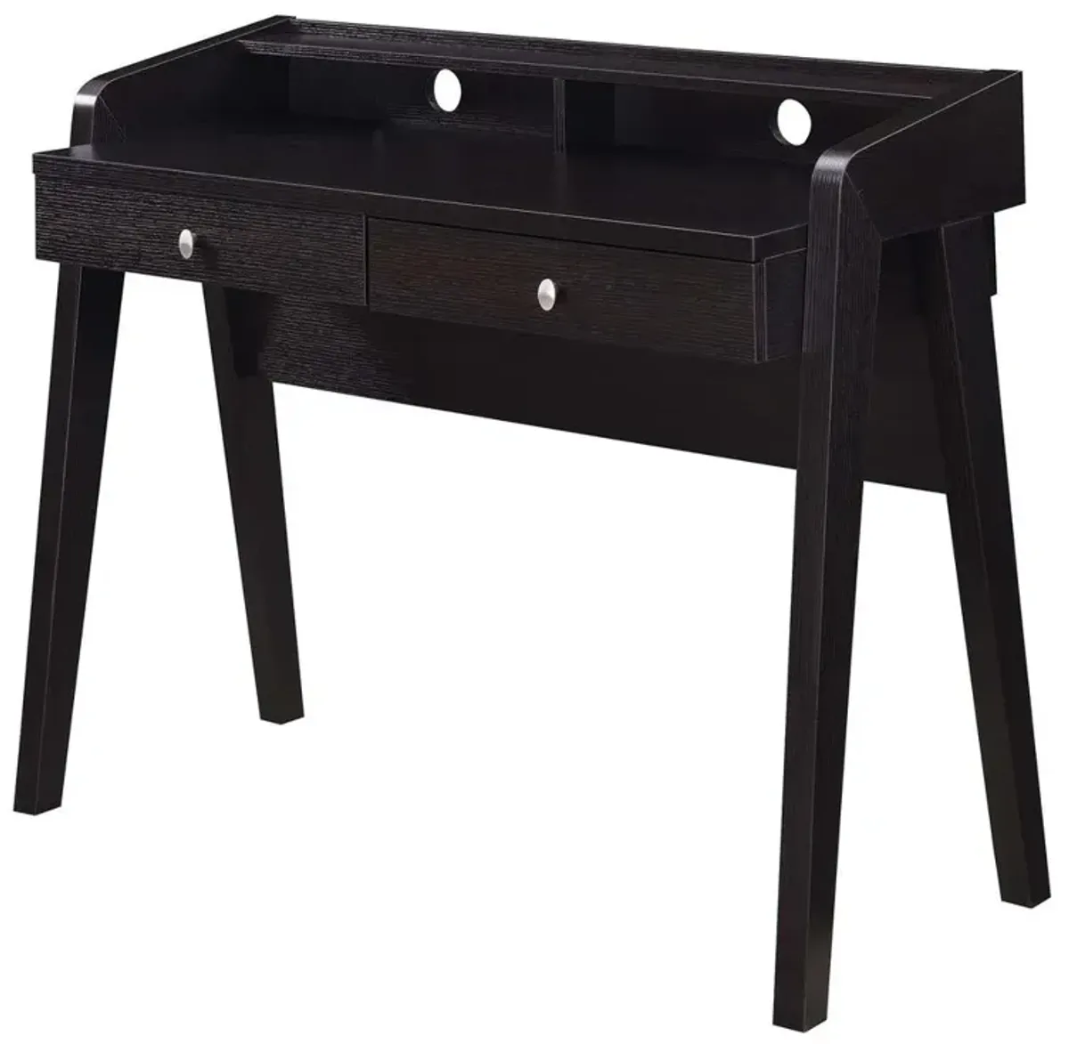 Convenience Concepts Newport Deluxe 2 Drawer Desk with Shelf, Espresso