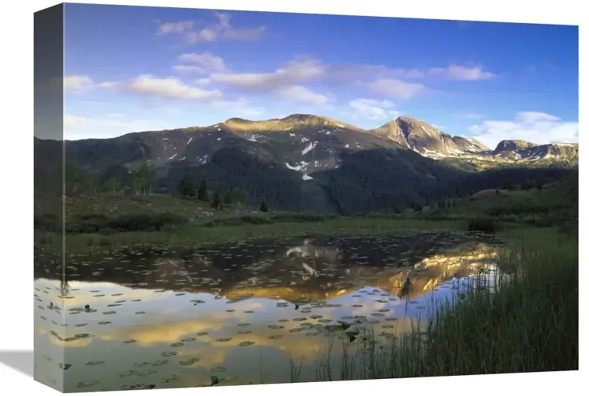 West Needle Mountains reflected pond, Weminuche Wilderness, Colorado-Canvas Art-16x12