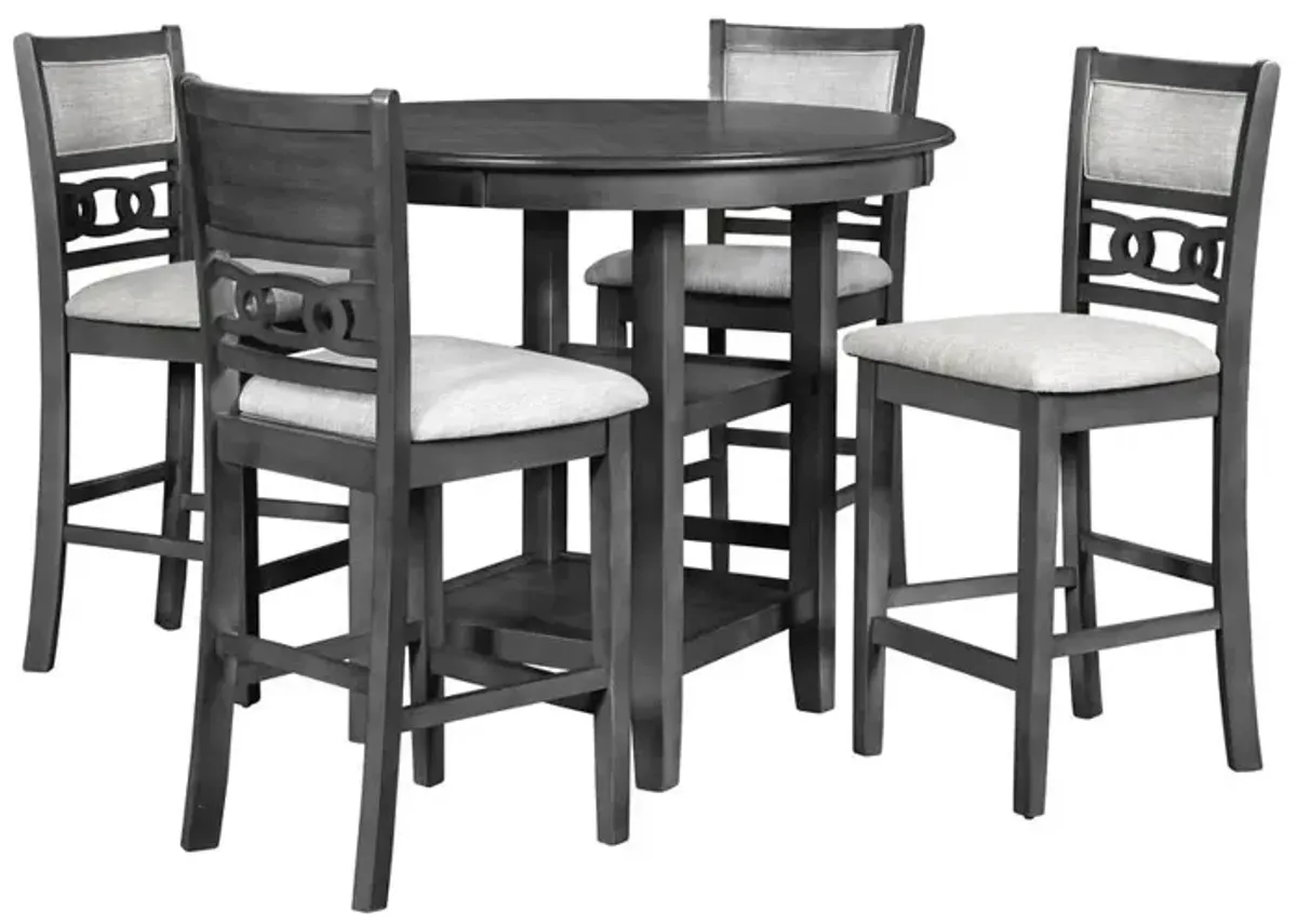 New Classic Furniture Furniture Gia 5-Piece Transitional Wood Dining Set in Gray