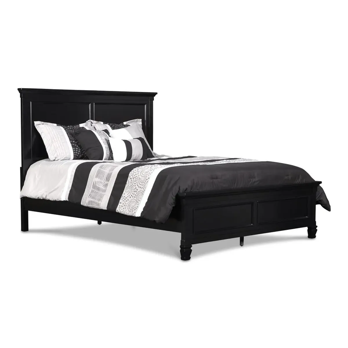 New Classic Furniture Furniture Tamarack Contemporary Solid Wood 5/0 Q Panel Bed in Black