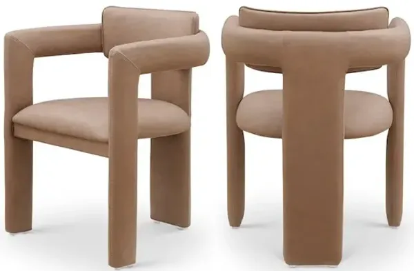 Meridian Furniture Brenda Brown Vegan Leather Dining Chair, Set of 2