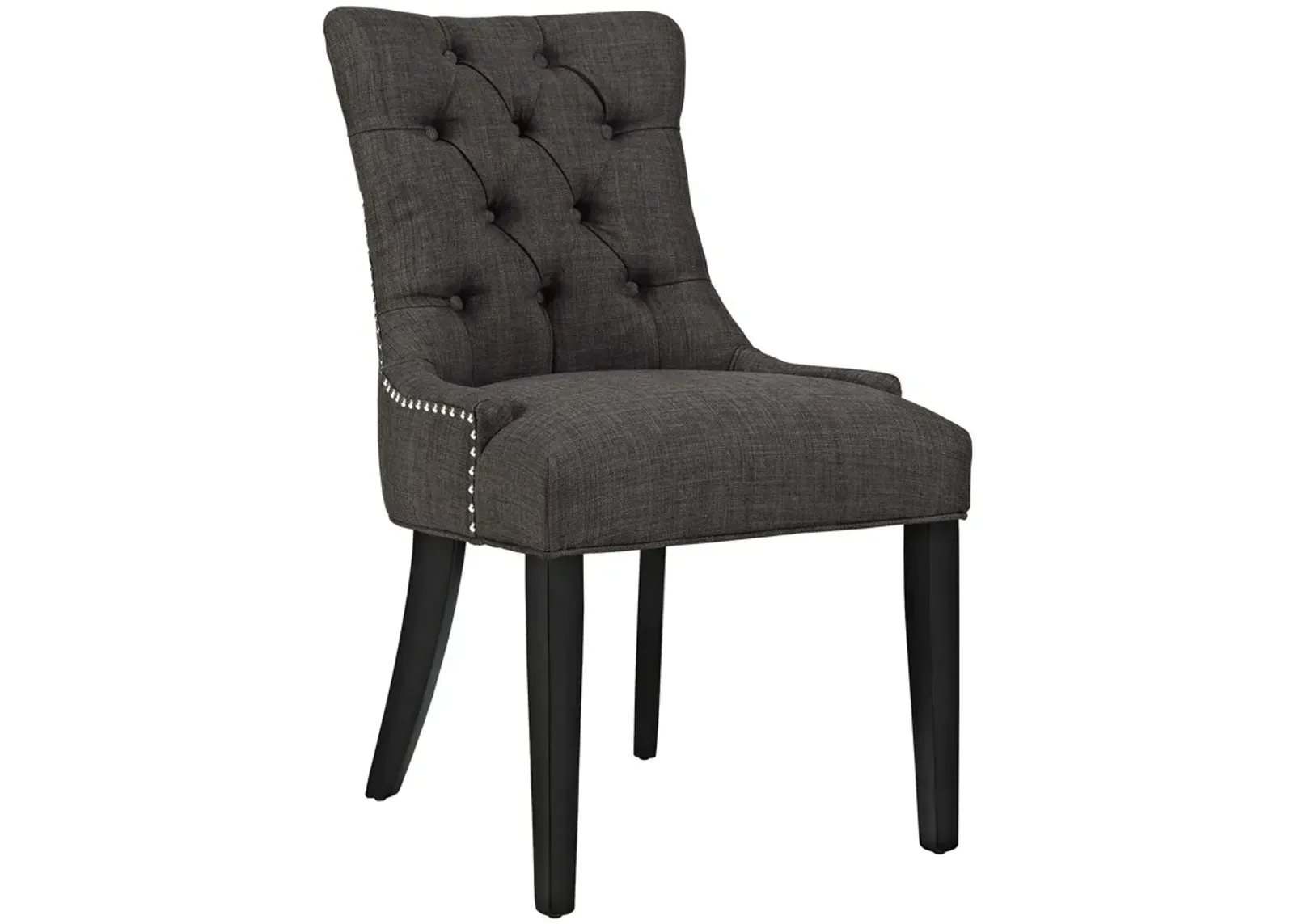 Modway Regent Modern Elegant Button-Tufted Upholstered Fabric With Nailhead Trim, Dining Side Chair, Brown