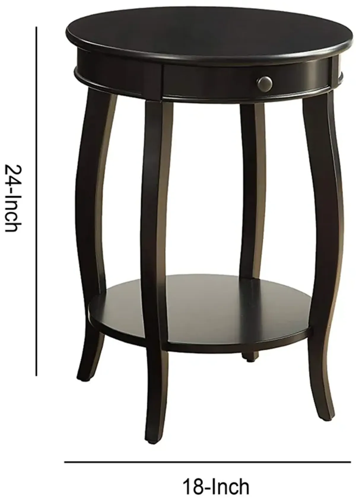 Alysa End Table, Black-Benzara