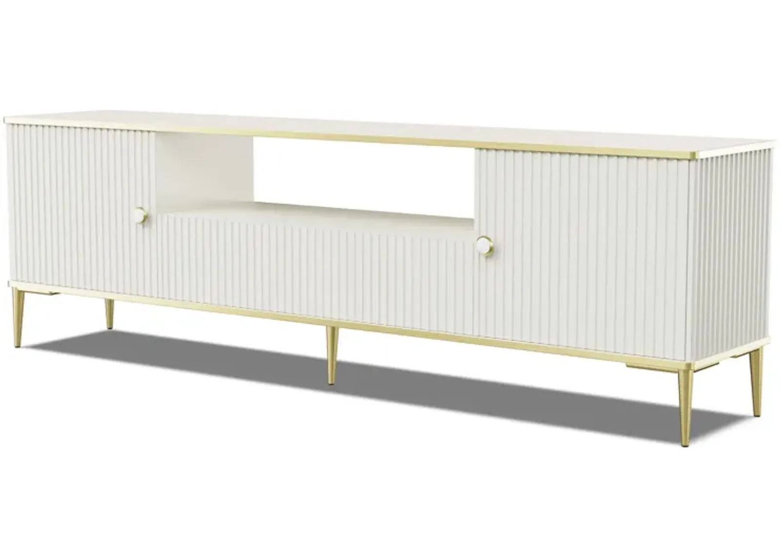 TV Stand PETRA 70.87 in 2D1SZ - Cashmere - Gold Legs